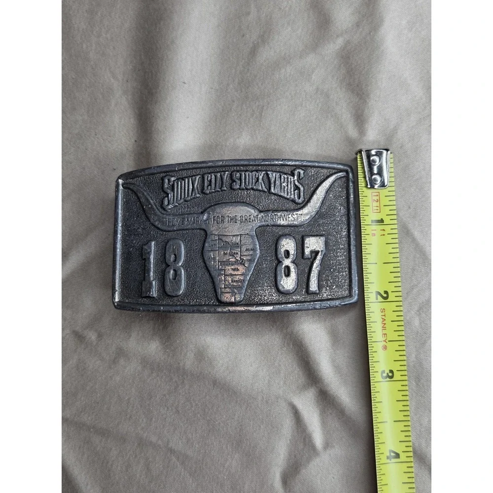 Vintage Sioux City Stock Yards 1887 Belt Buckle